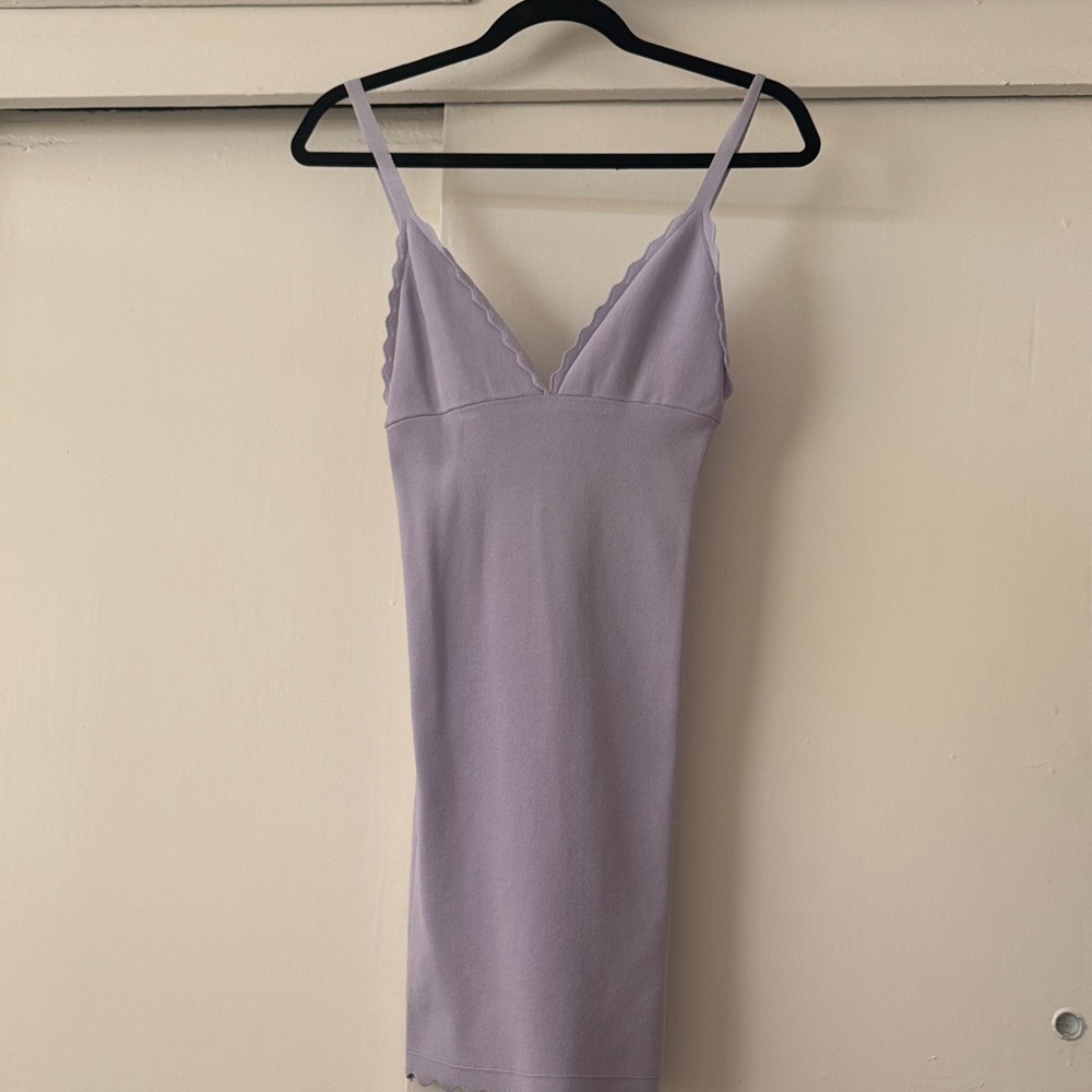 Missguided Lilac Lace-Trim Mini Dress